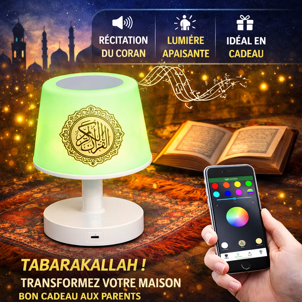 Lampe Coranique Intelligente Avec Enceinte Bluetooth
