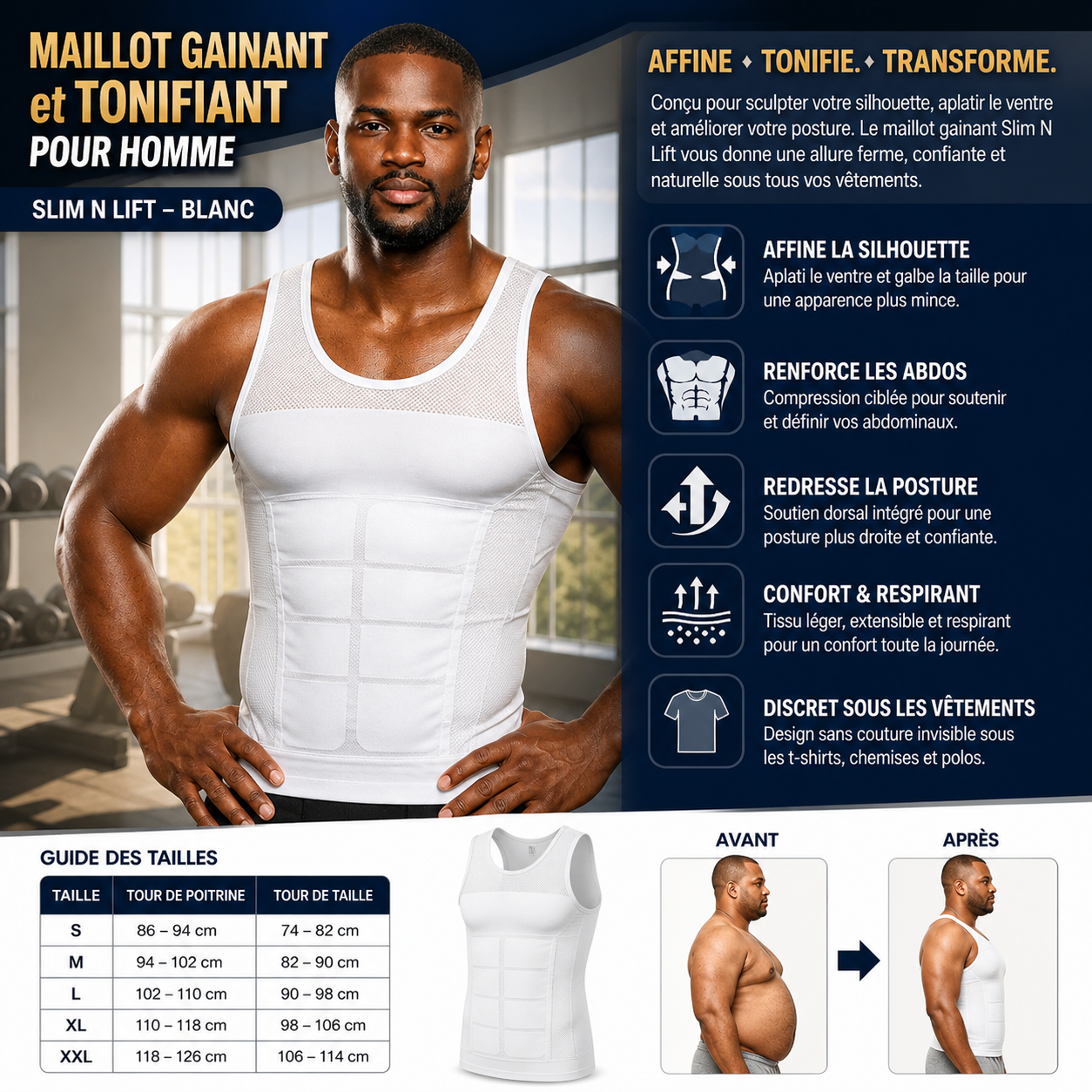 Slim N Lift – Maillot Gainant et Tonifiant