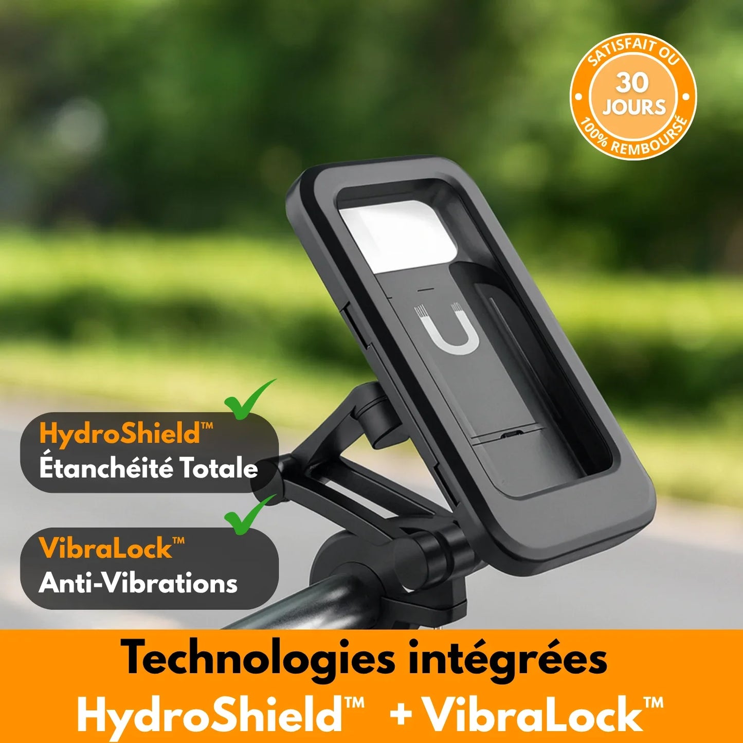 MagniRide PRO™ – Support Téléphone 360° Ultra-Stable & Étanche